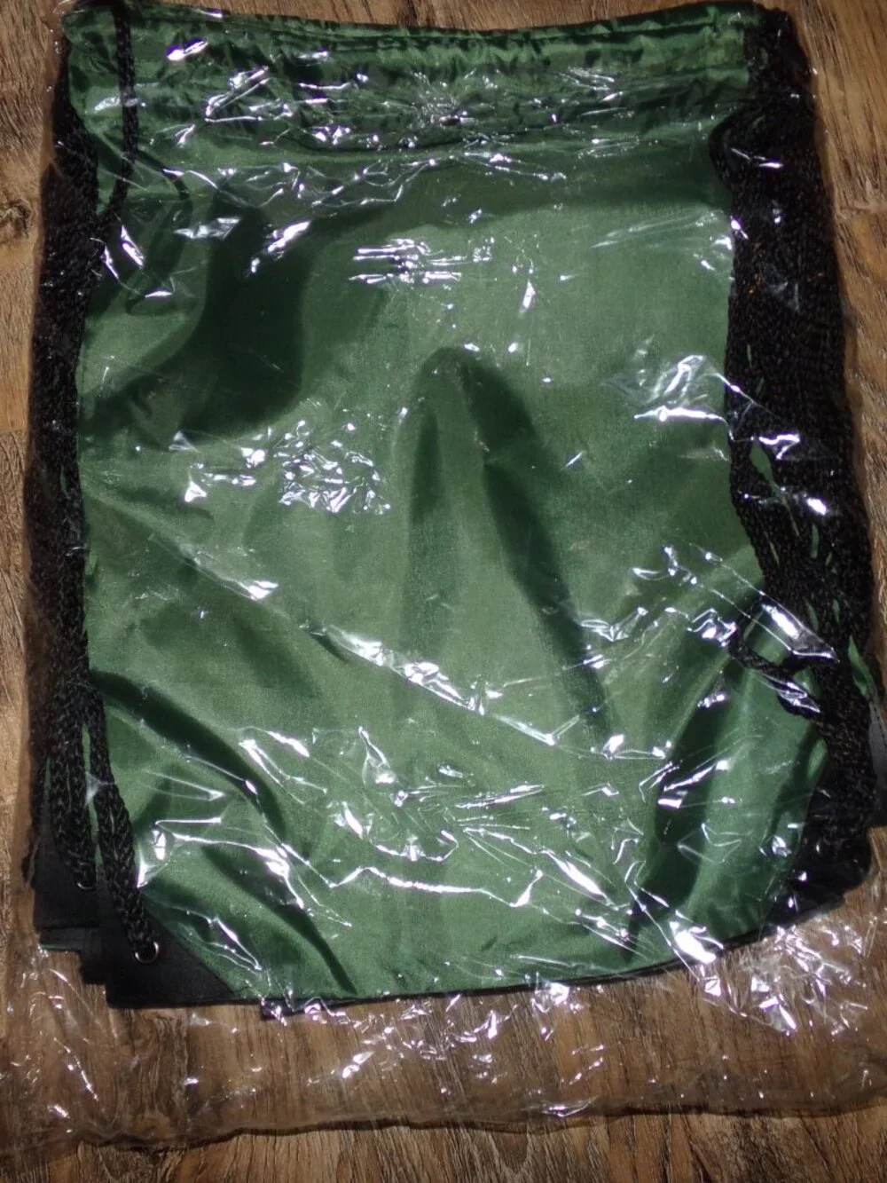 10 Clickslock Green Blank Drawstring Backpacks, 18